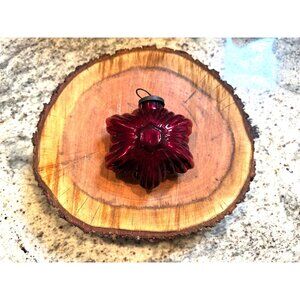 VTG kugel style Pottery Barn Star Embossed Glass Tree Ornament holiday decor